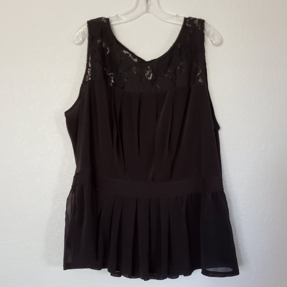 Black Baby Doll Sheer Lace Top